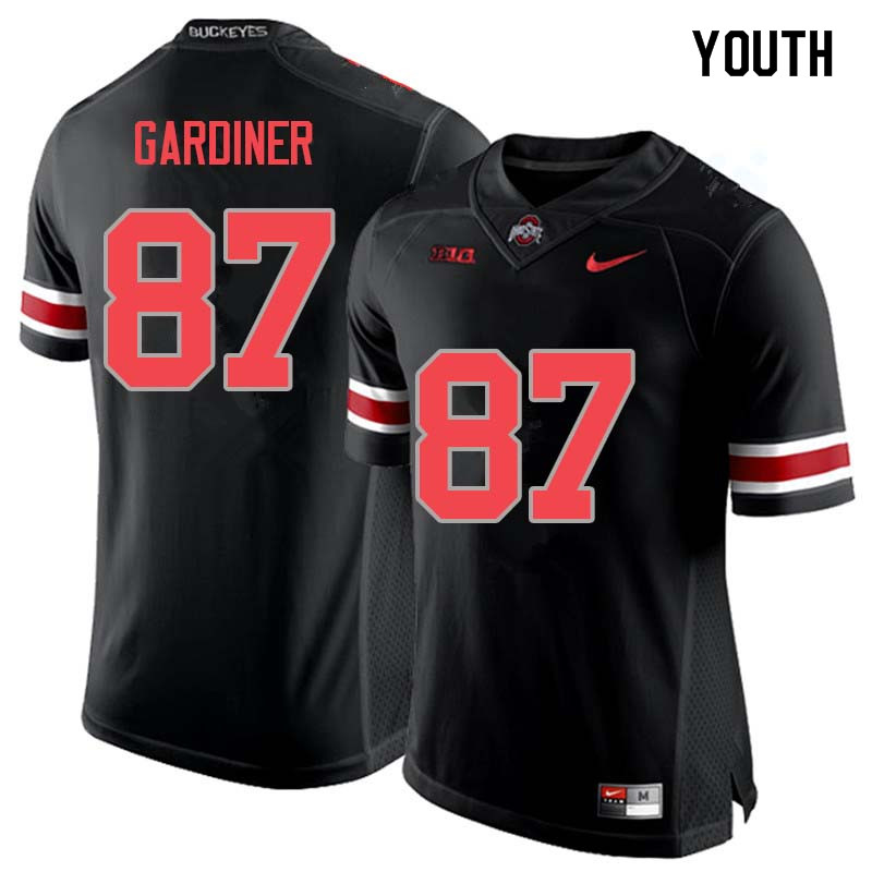 Ohio State Buckeyes Ellijah Gardiner Youth #87 Blackout Authentic Stitched College Football Jersey